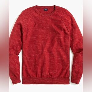 J. Crew Raglan Budded Men's Red 100% Cotton Business Casual Sweater Size Medium